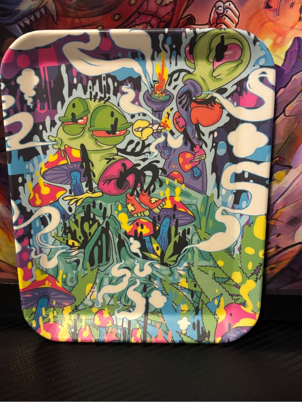 Colorful Psychedelic Frog Art Tray